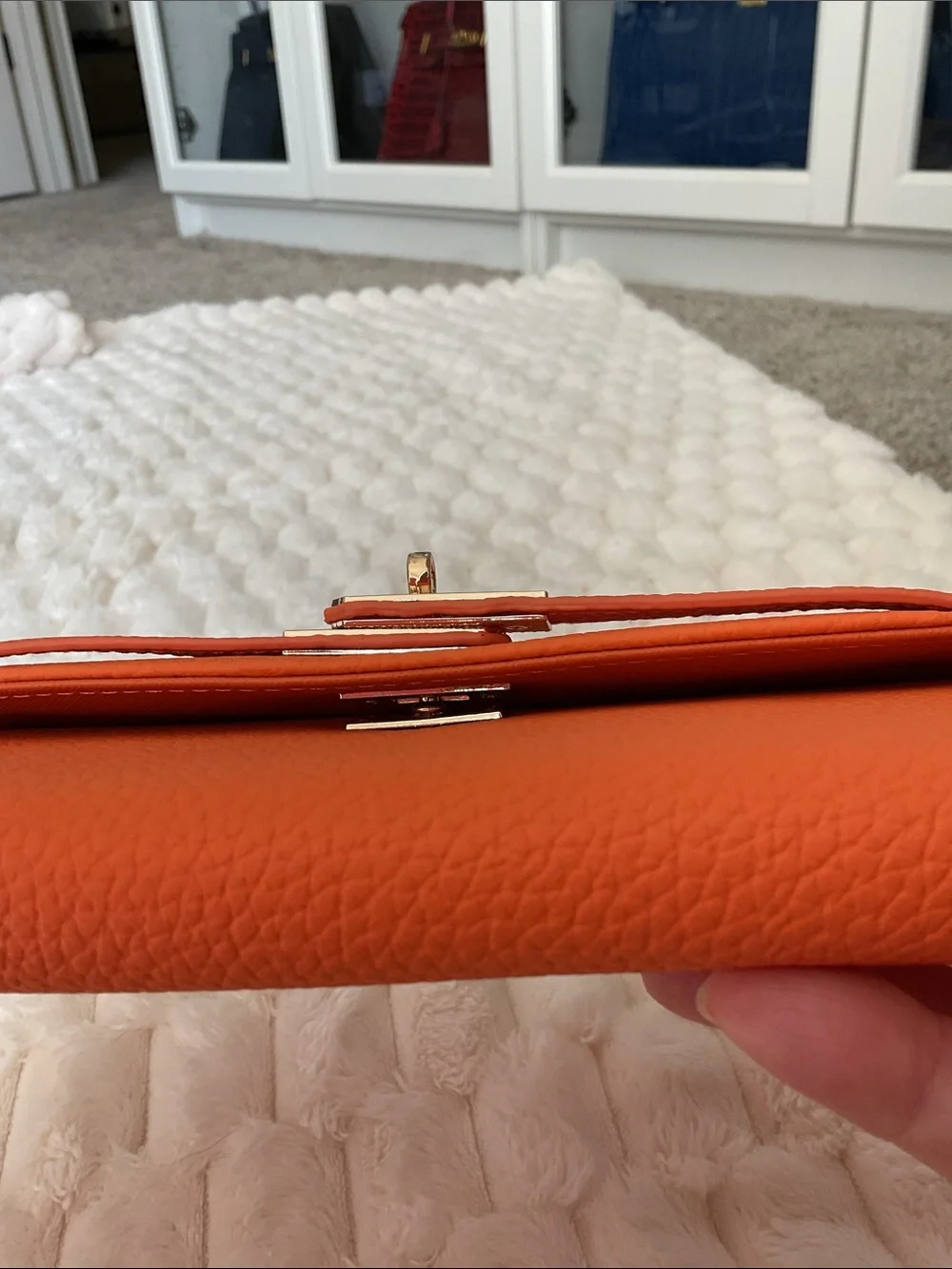 Orange 🍊 Wallet Clutch with Gold Hardware